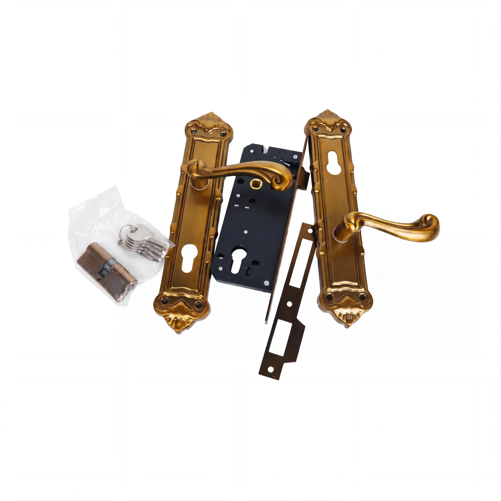 GMS Mortise Lock Set with Handles and Computer Key Cylinder